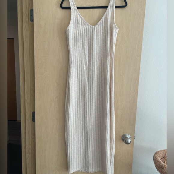 Women's Solid Sleeveless Mesh Ribbed Knit Bodycon Maxi Tank Dress - Picture 9 of 11